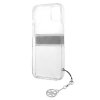 Guess GUHCP13SKB4GGR iPhone 13 mini 5,4 Transparent hardcase 4G Grey Strap Charm